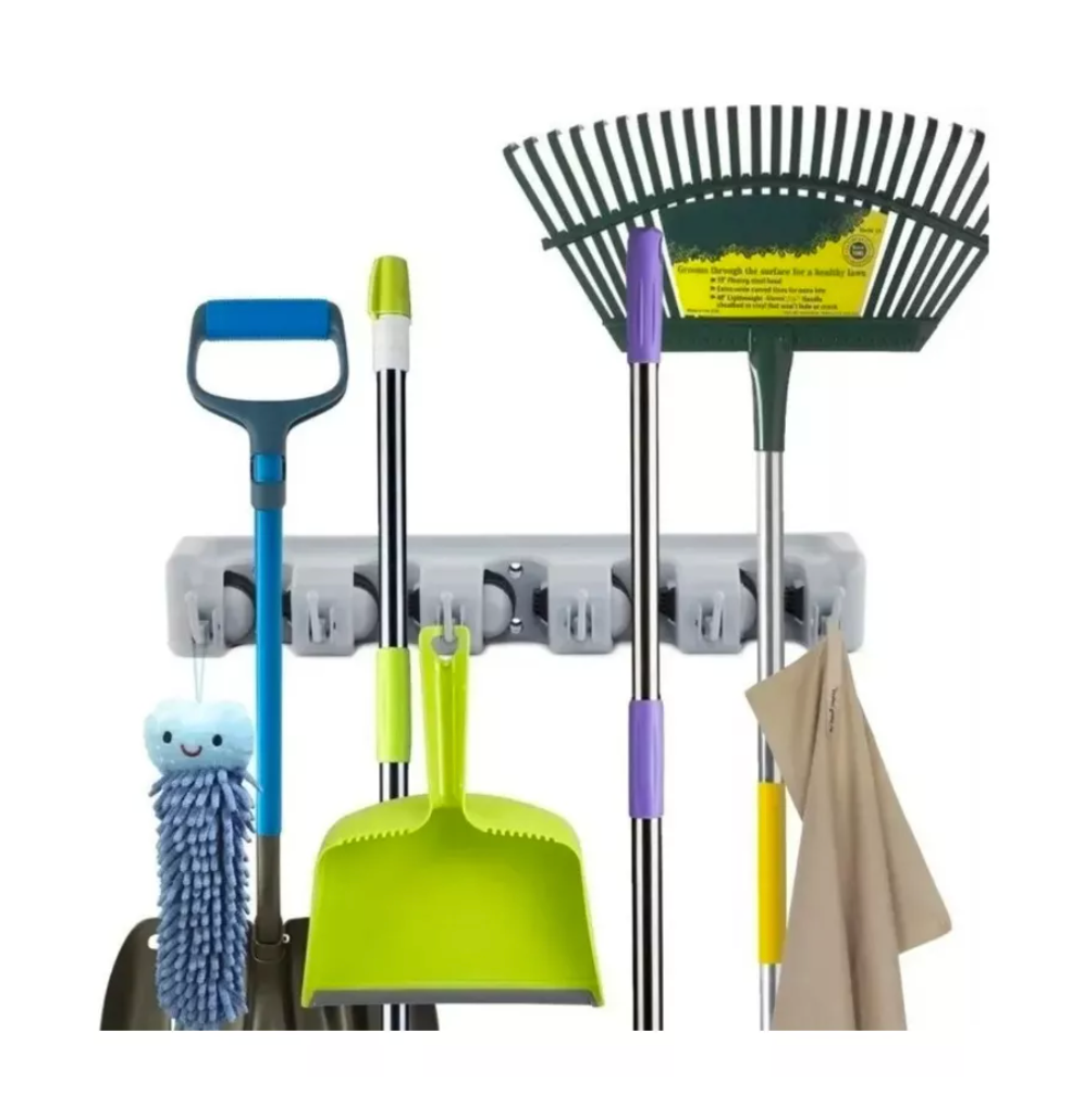 Organizador de pared para escobas y traperos