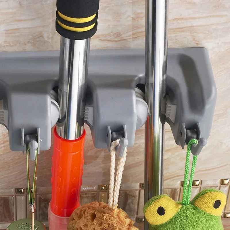 Organizador de pared para escobas y traperos