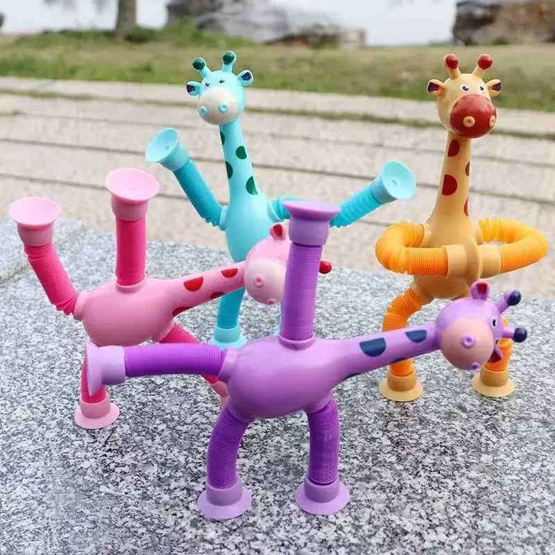 Pack de 4 Jirafas Multiforma Ventosas (Incluye 4 colores distintos)