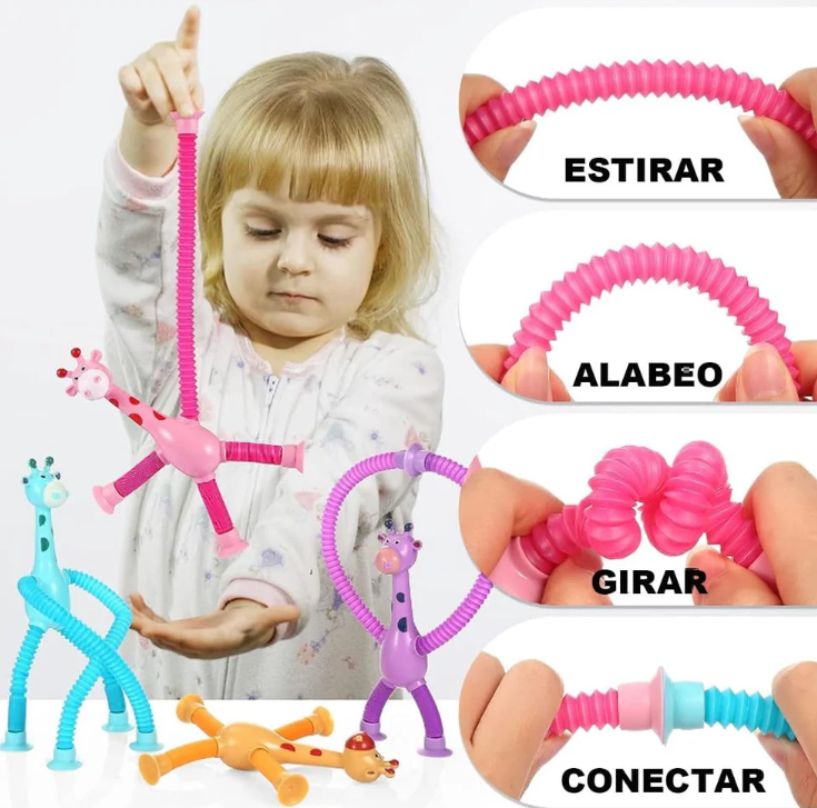 Pack de 4 Jirafas Multiforma Ventosas (Incluye 4 colores distintos)