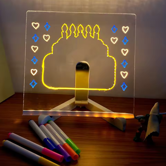 Pizarra LED Acrílica + 7 lápices de colores