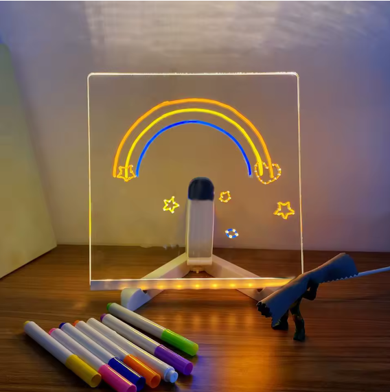 Pizarra LED Acrílica + 7 lápices de colores